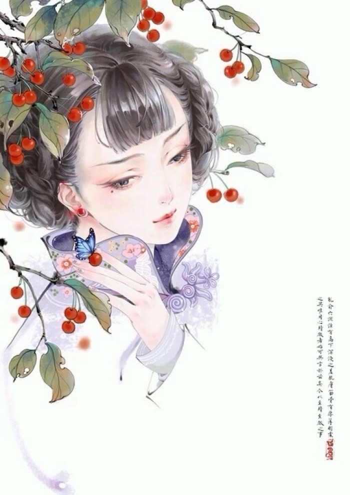 相見茫然詩意插畫，中國古風(fēng)手繪插畫