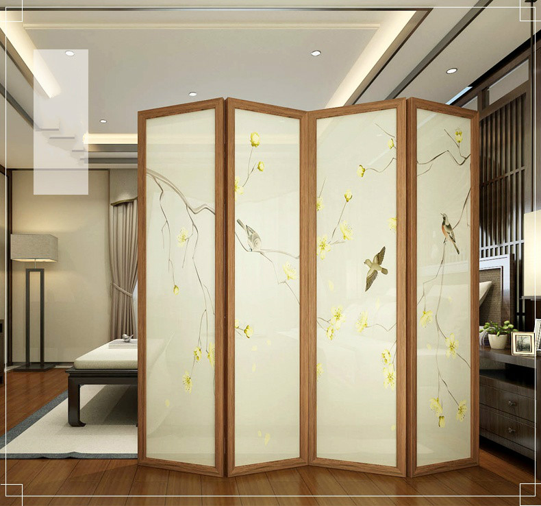 精致油畫屏風(fēng)，秀麗中式屏風(fēng)