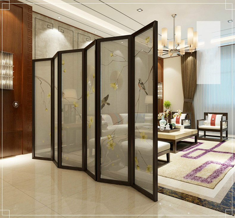 精致油畫屏風(fēng)，秀麗中式屏風(fēng)