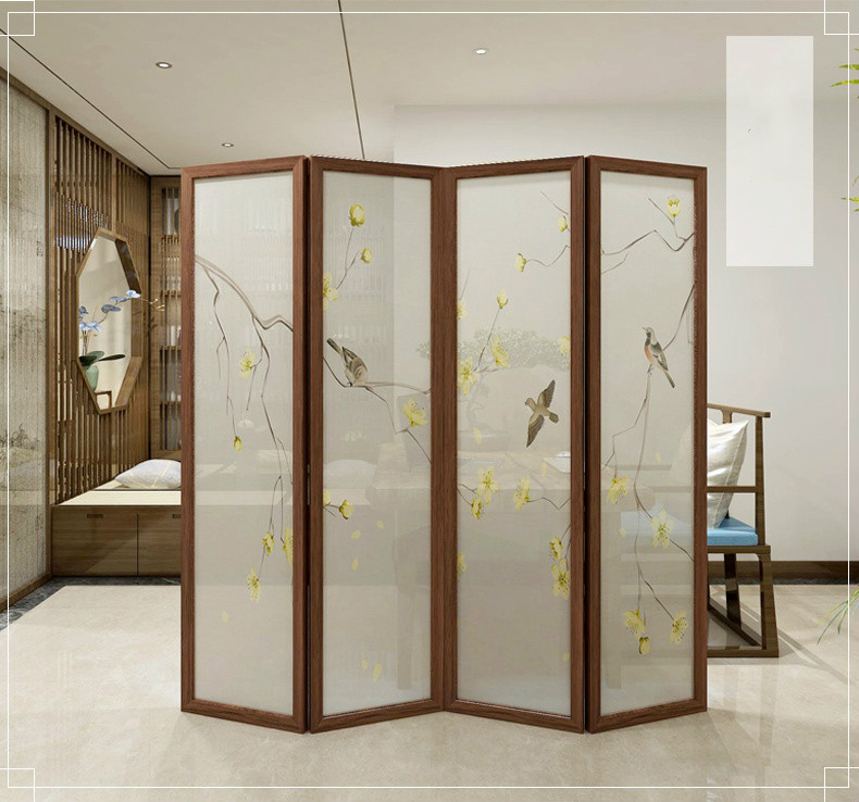 精致油畫屏風(fēng)，秀麗中式屏風(fēng)