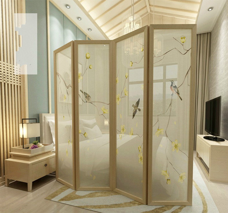 精致油畫屏風(fēng)，秀麗中式屏風(fēng)