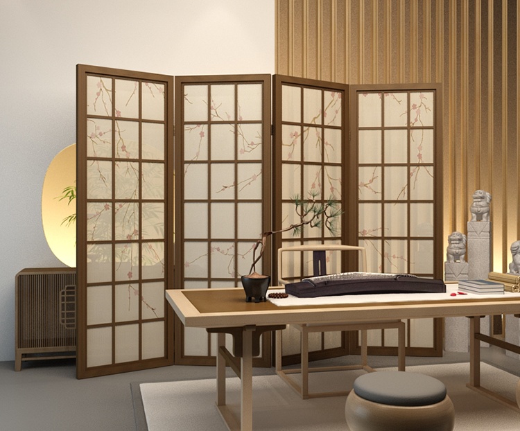 梅花油布屏風，經(jīng)典中式屏風