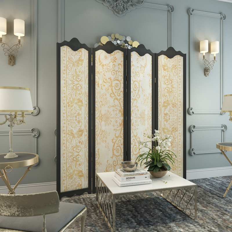 歐式簡(jiǎn)約屏風(fēng)，簡(jiǎn)約布藝屏風(fēng)
