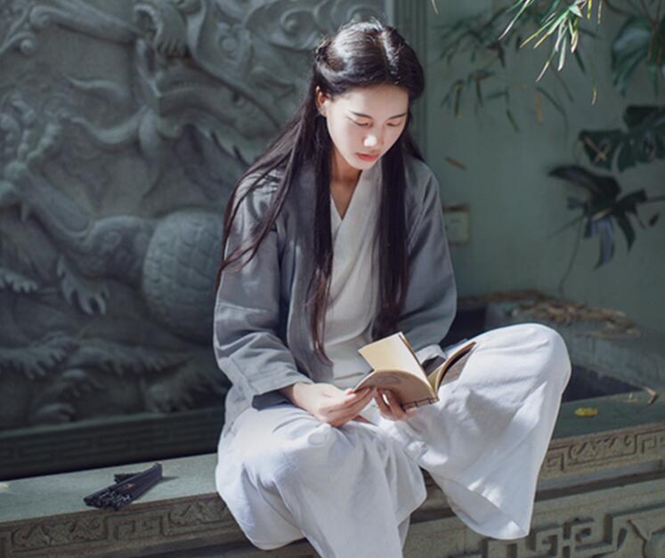 兩款復(fù)古亞麻民國風(fēng)漢服，白色簡約中式漢服