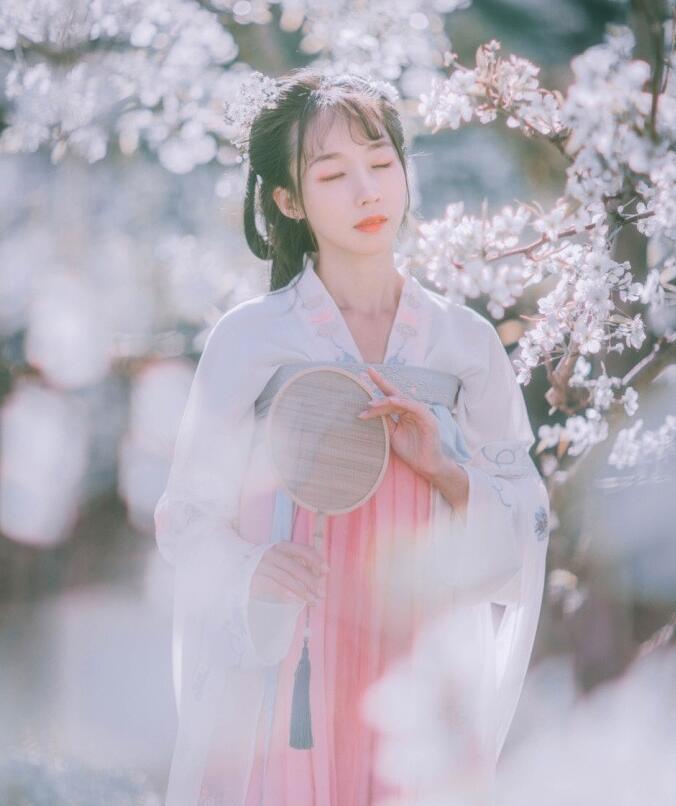 刺繡對襟齊胸襦裙，清新淡雅漢服