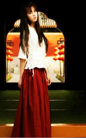 民族風(fēng)漢元素古風(fēng)漢服，棉麻女裝漢服美女圖片