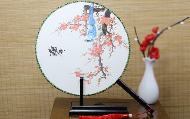 雙面印花團扇，古典宮廷漢服扇子