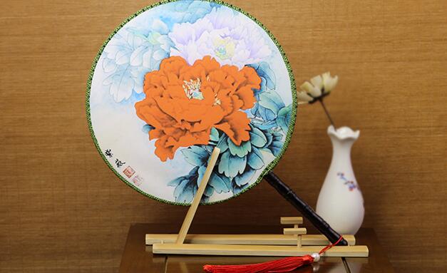 雙面印花團扇，古典宮廷漢服扇子