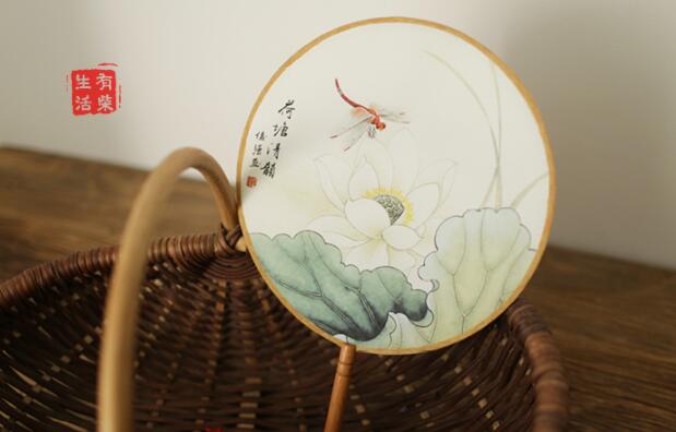 古典漢風(fēng)宮廷團(tuán)扇，清新文藝復(fù)古圓扇子