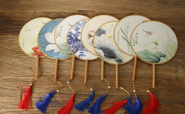 古典漢風(fēng)宮廷團(tuán)扇，清新文藝復(fù)古圓扇子