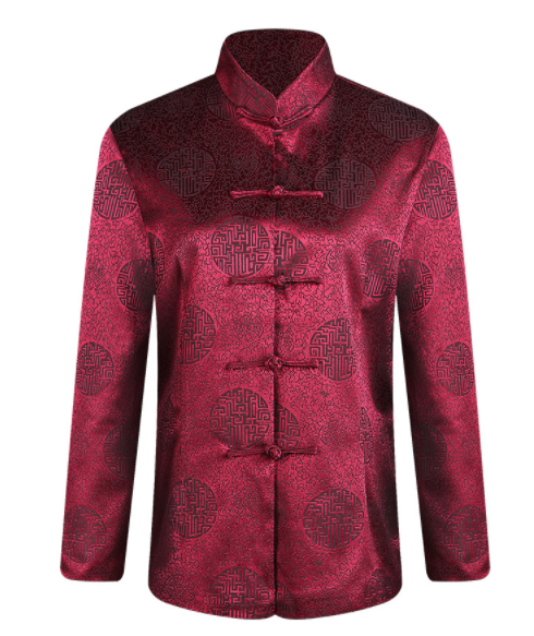 三色唐版家佳樂文學老人過壽中山裝圖片