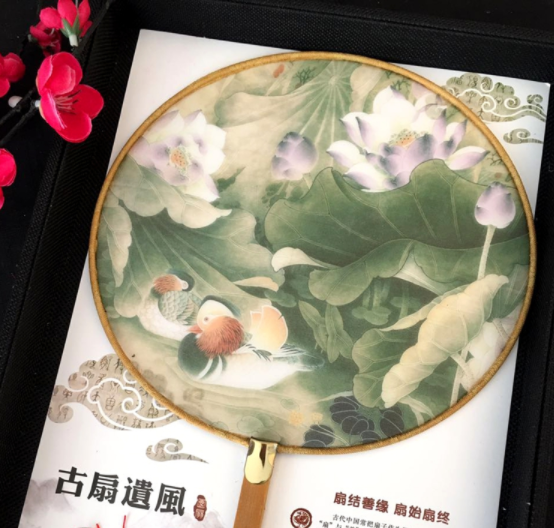 家佳樂文學(xué)復(fù)古仿竹團(tuán)扇，真絲半透明雙面團(tuán)扇圖片