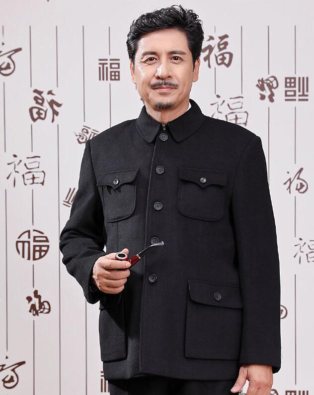 經典立領羊毛呢老年人中山裝