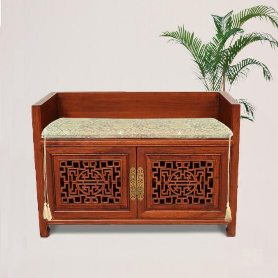 古典榆木家具，中式儲(chǔ)物玄關(guān)凳子