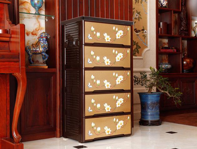 家佳樂文學復古儲物柜，多層組合整理柜五斗柜