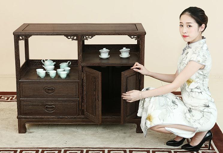 明清古典雞翅木柜子，中式仿古實(shí)木原木儲(chǔ)物柜