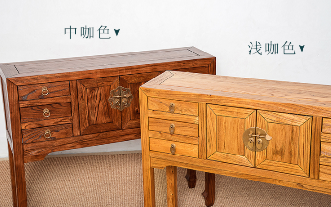 新中式老榆木簡(jiǎn)約玄關(guān)柜子