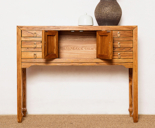 新中式老榆木簡(jiǎn)約玄關(guān)柜子