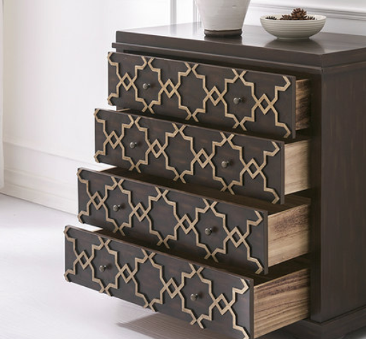 新古典實(shí)木四斗柜子，擦色工藝收納柜子