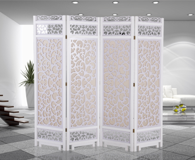 兩色中式仿古隔斷屏風(fēng)，實(shí)木鏤空雙面屏風(fēng)