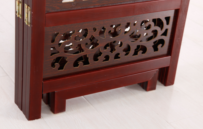 兩色中式仿古隔斷屏風(fēng)，實(shí)木鏤空雙面屏風(fēng)