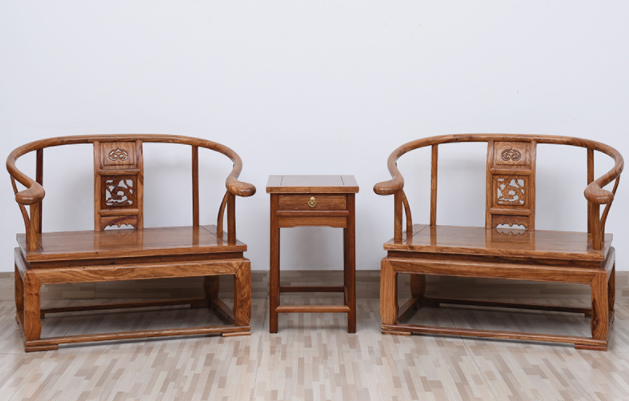 簡(jiǎn)約花梨木禪椅，中式雕花太師椅