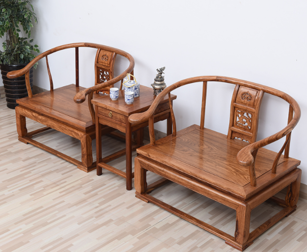 簡(jiǎn)約花梨木禪椅，中式雕花太師椅