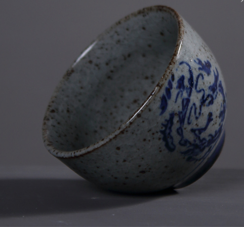 復(fù)古陶瓷一壺兩杯茶具，粗麻繩提梁壺具