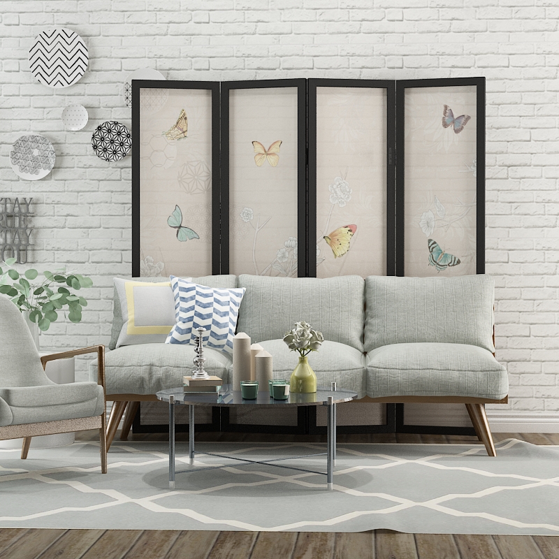 五款簡約大方屏風，清新印花屏風隔斷
