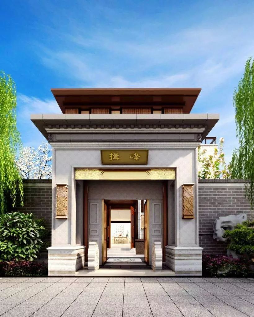 100個(gè)新中式入口，中國新中式建筑的精髓