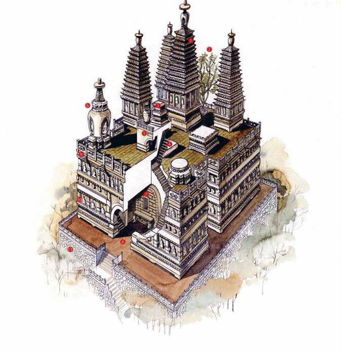 穿墻透壁，手繪中國古代經(jīng)典古建筑