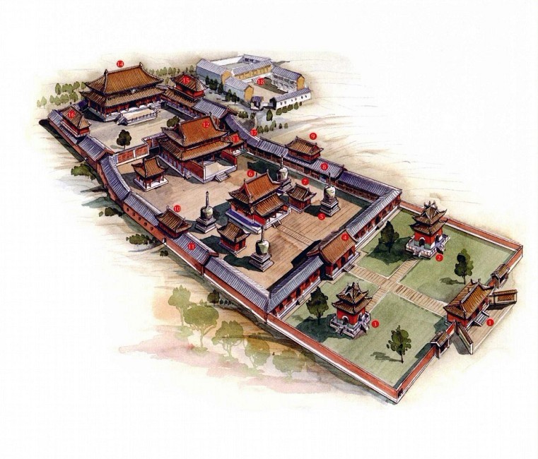 穿墻透壁，手繪中國古代經(jīng)典古建筑