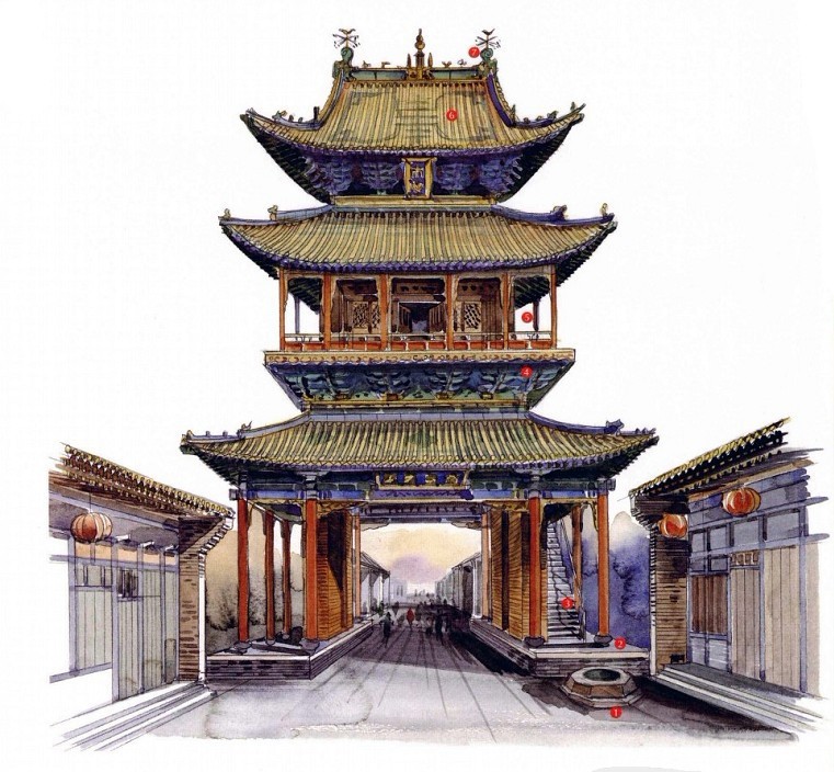 穿墻透壁，手繪中國古代經(jīng)典古建筑