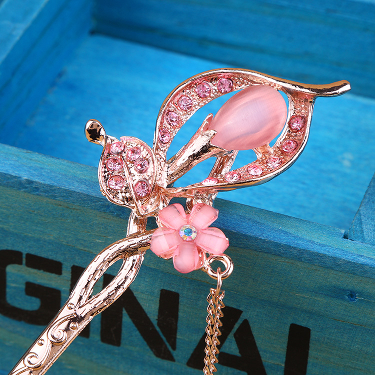 古風(fēng)發(fā)簪頭飾，鑲鉆水晶流蘇步搖