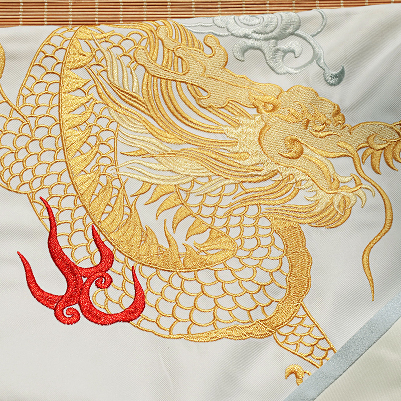 古風俠女漢服，龍紋羿射中國紅漢服