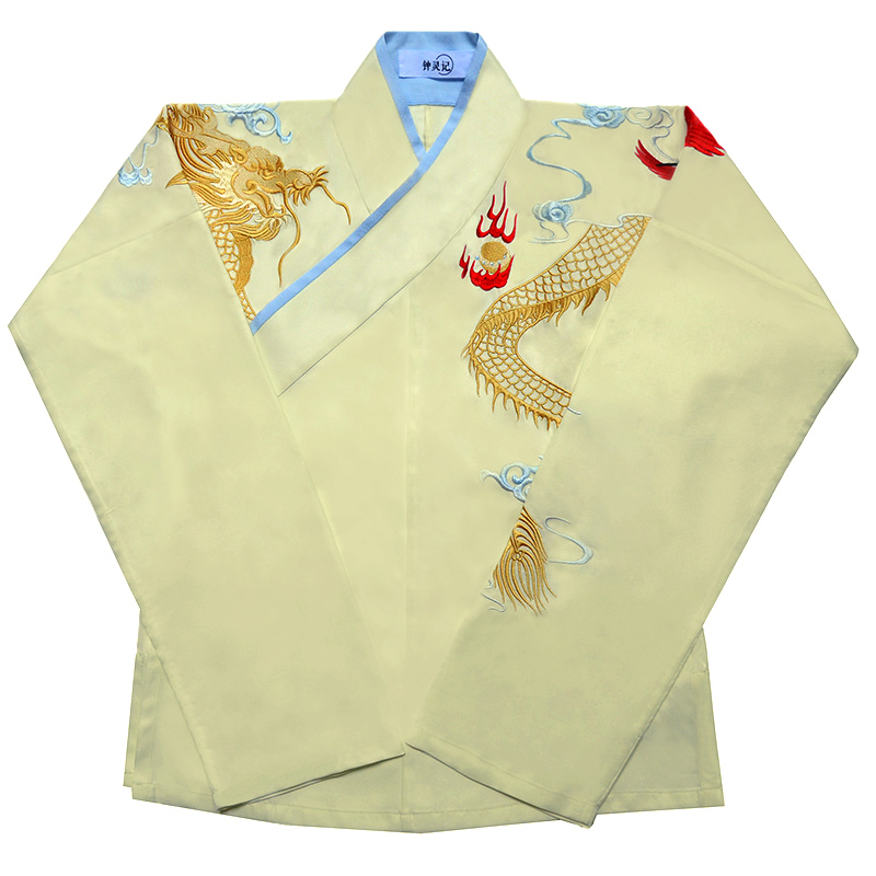 古風俠女漢服，龍紋羿射中國紅漢服