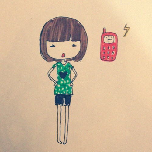 4款簡單手繪插畫圖片，清新可人小女生