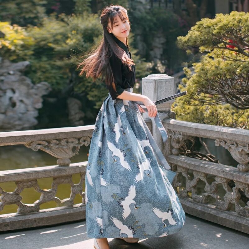 家佳樂文學(xué)江南素兮漢服，復(fù)古套裙?jié)h服圖片