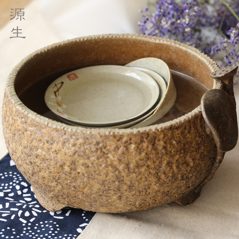 日式陶瓷水盂，可用作茶洗筆洗