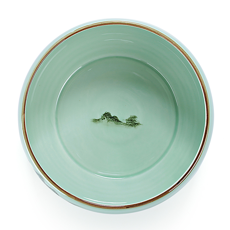 細(xì)柔堅致的天青陶瓷水盂