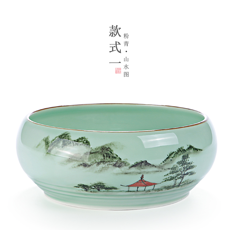 細(xì)柔堅致的天青陶瓷水盂