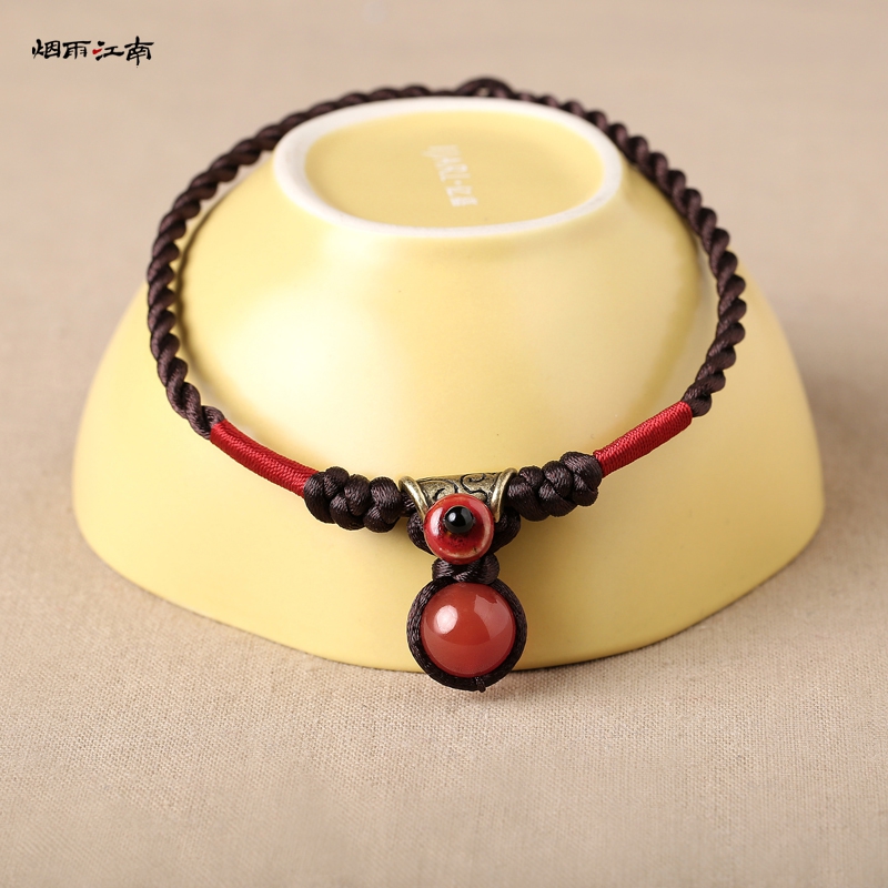 簡約復古紅瑪瑙頸鏈