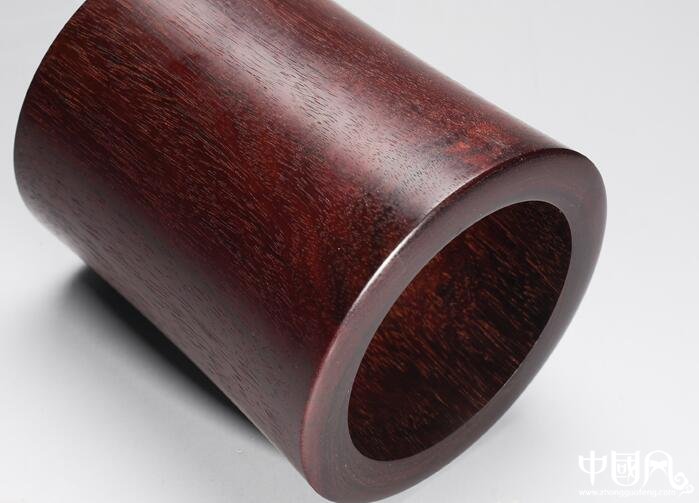 小葉紫檀筆筒，紅木筆筒