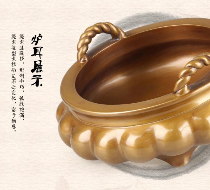 純銅香爐，索耳橘囊爐精銅香爐