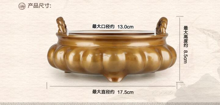 純銅香爐，索耳橘囊爐精銅香爐