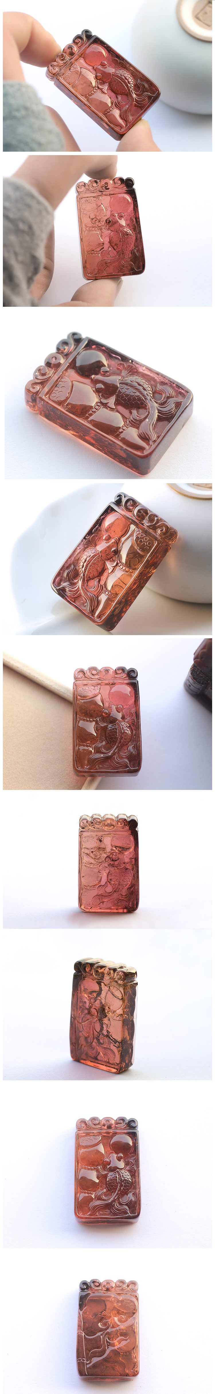 碧璽吊墜玻璃體紅碧璽，碧璽的鑒別法之看（一