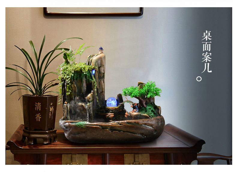 假山流水噴泉，招財(cái)假山噴泉流水盆景