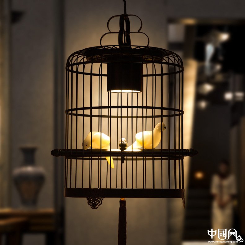 新中式鳥籠吊燈鳥籠燈，家佳樂文學十足