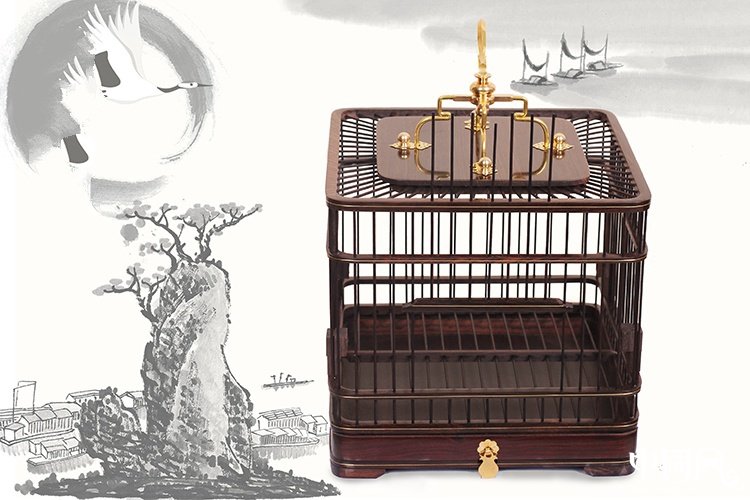 家佳樂(lè)文學(xué)紅木鳥(niǎo)籠子