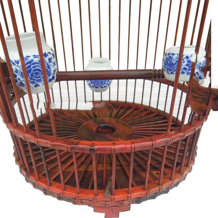 紅木紅酸枝平頂畫(huà)眉鳥(niǎo)籠子
